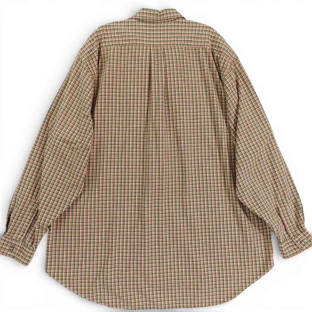 Abercrombie & Fitch Plaid Button Down Shirt XL Green Red Cotton Vintage Outdoors - Picture 2 of 10